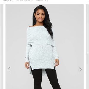 Fashion Nova - Winter Storm Sweater - Heather Grey Size XL